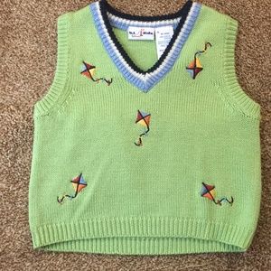 b.t. kids green kite sweater vest